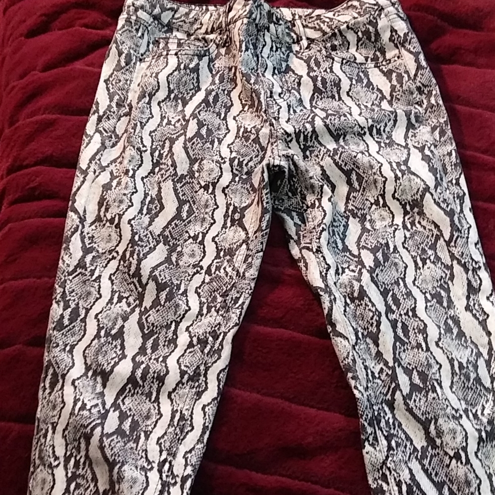 Snake skin print jeans